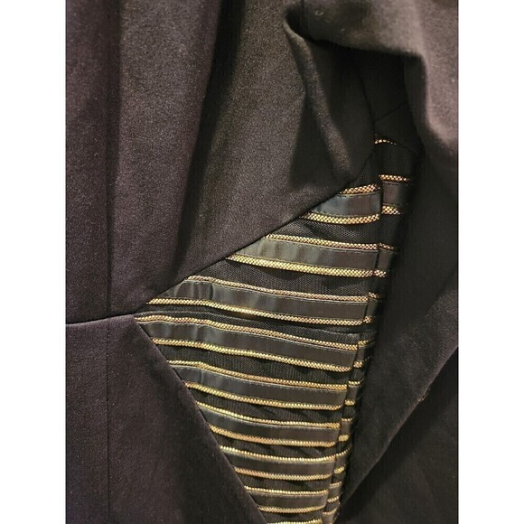 Eloquii Black Dress Gold Zipper Accents at sides for slimming effect long Sleeve - Picture 4 of 9